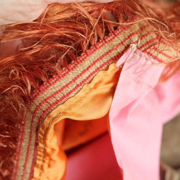 Vintage 1940s Pillowcase, US Army Air Corps Sweetheart Souvenir Orange Satin - Picture 8 of 10